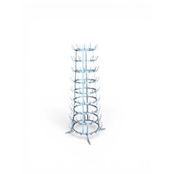 Galvanised metal bottle drying tree, pegs for 142 bottles