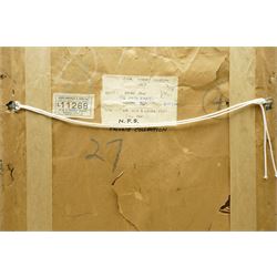 Brian Vale (British 1930-2008): Portrait of a Girl with a Green Jug, oil on canvas signed and dated '58, 45cm x 34cm