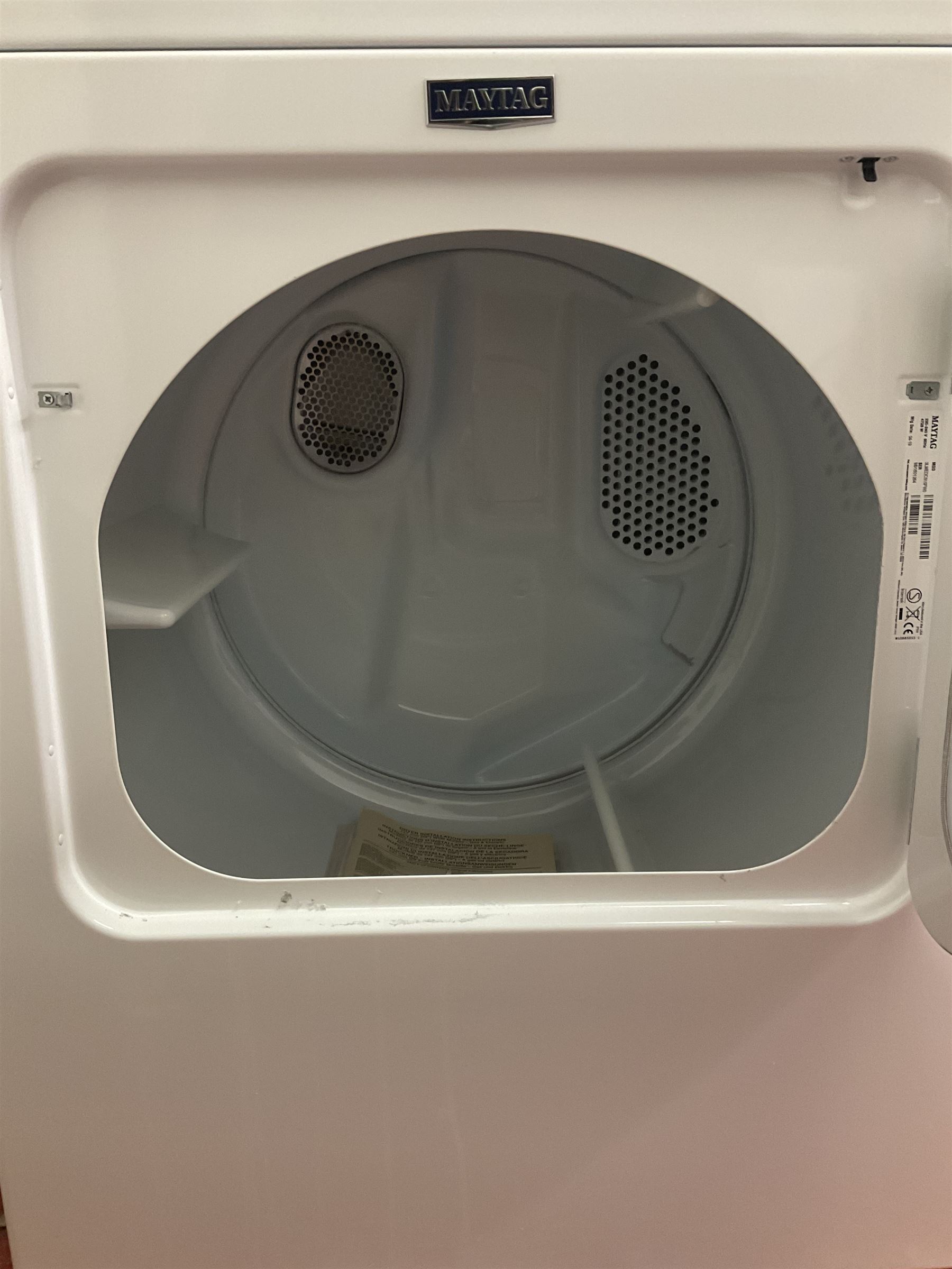 Maytag 3LMEDC315FWO tumble dryer- LOT SUBJECT TO VAT ON THE HAMMER PRICE - To be collected by appointment from The Ambassador Hotel, 36-38 Esplanade, Scarborough YO11 2AY. ALL GOODS MUST BE REMOVED BY WEDNESDAY 15TH JUNE.