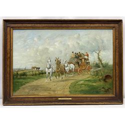 George Wright (British 1860-1942): 'The Royal Mail Crossing a Bridge', oil on canvas signed 49cm x 74cm 
Provenance: purchased by the vendor Sotheby's London 12th November 1992, Lot 224; with Kurt E Schon Ltd, New Orleans and Vienna, label verso