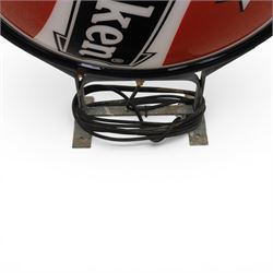 Heineken Bier Advertising sign - circular convex backlit logo, on cast metal bracket