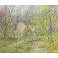 Harold Todd (British 1894-1977): Midge Hall Falling Foss - Early Spring, oil on canvas signed, titled verso 50cm x 60cm