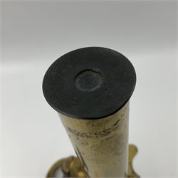 Brass monocular microscope, unbranded, H32cm