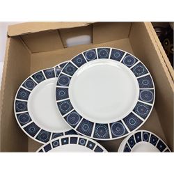 Collection of Midwinter dinnerwares, including casserole dish, meat platter, etc together with Denby Arabesque pattern teapot, casserole dish and oven dish