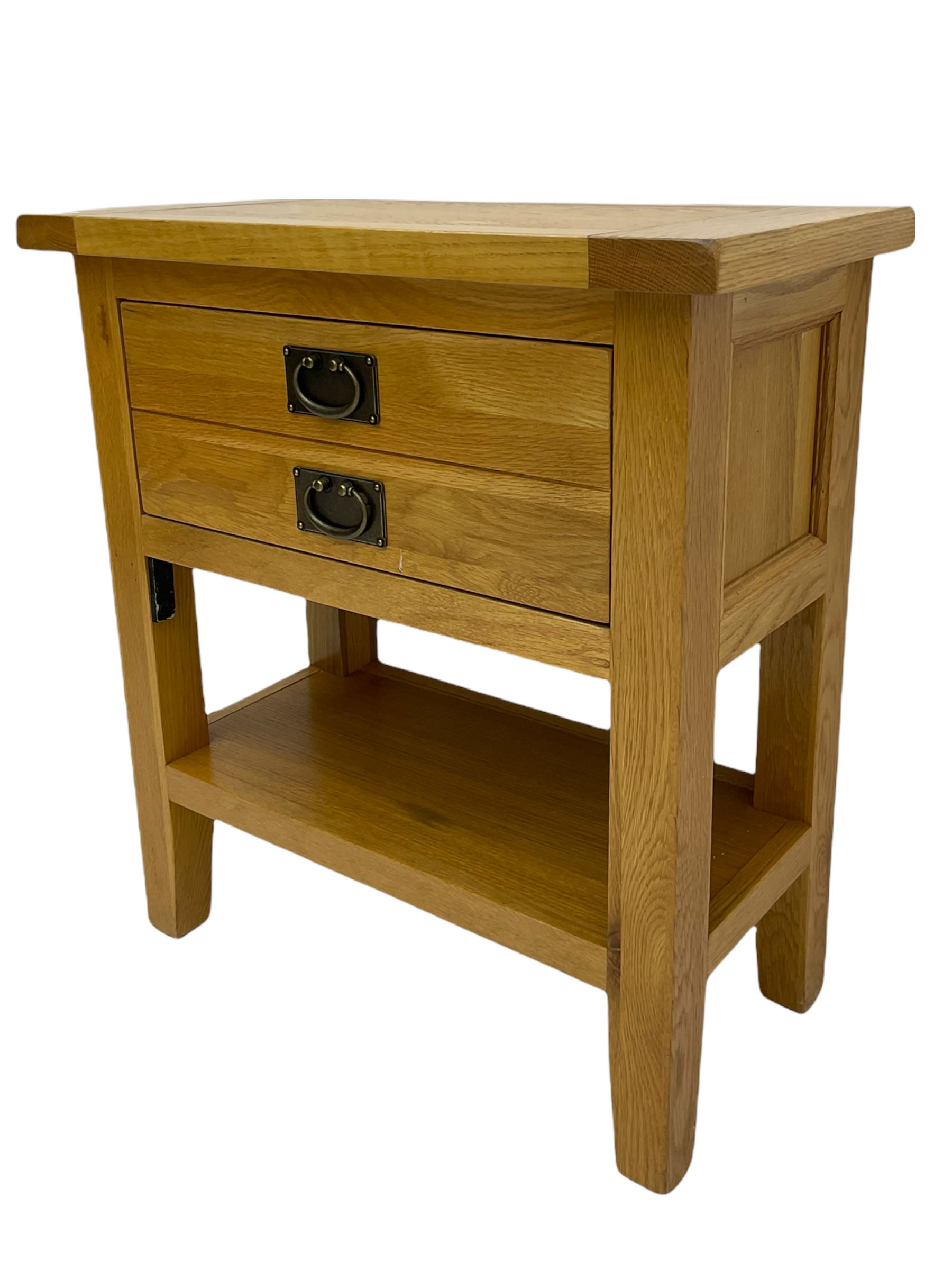 Light oak side table, fitted with one drawer The Furnishings Sale