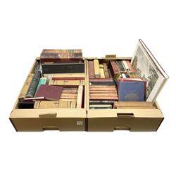 Collection of books to include Byron's Works, Hogarth's work, ten volumes by Sir Walter Scott Bart etc, in two boxes 