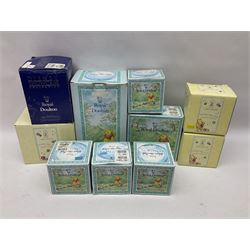 Nine Royal Doulton Winnie the Pooh Collection figures, including Oh Dear Bath Time's Here, Going Sledging, Tigger's Splash Time and Christopher Robin, together with a Royal Doulton Disney Showcase Jiminy Cricket figure, all boxed