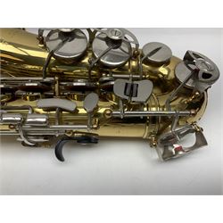 St Louis Alto saxophone, serial no.82437 in John Packer JP Blues 141 carrying case; with two-piece saxophone stand