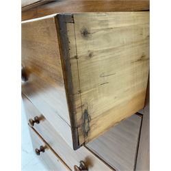 Early 20th century mahogany chest, too short and three long graduating draws