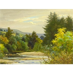  Ernest Higgins Rigg (Staithes Group 1868-1947): River Landscape, oil on canvas board signed 25cm x 33cm  