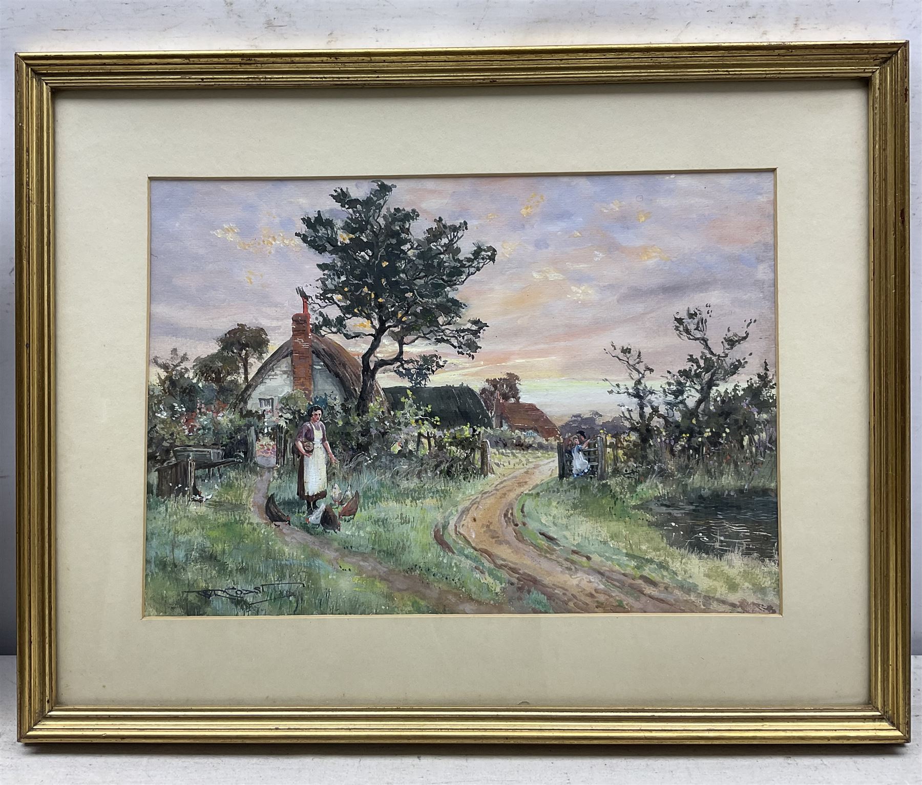 W R Coast (British 20th Century): Countryside Cottage Scenes, pair watercolours signed 24.5cm x 35cm  (2)