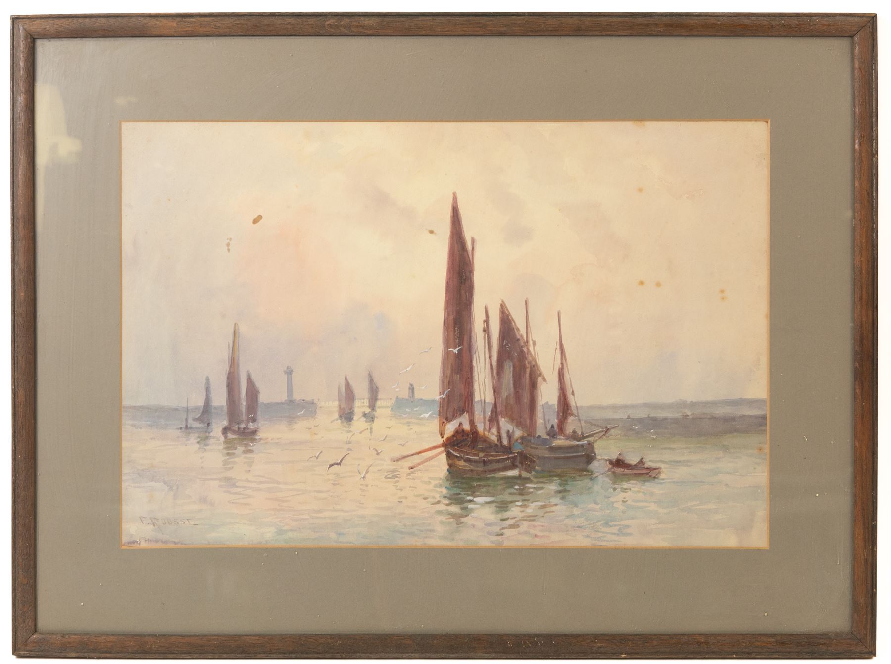 Frank Rousse (British fl.1897-1917): Whitby Outer Harbour, pair watercolours signed 36cm x 54cm (2)