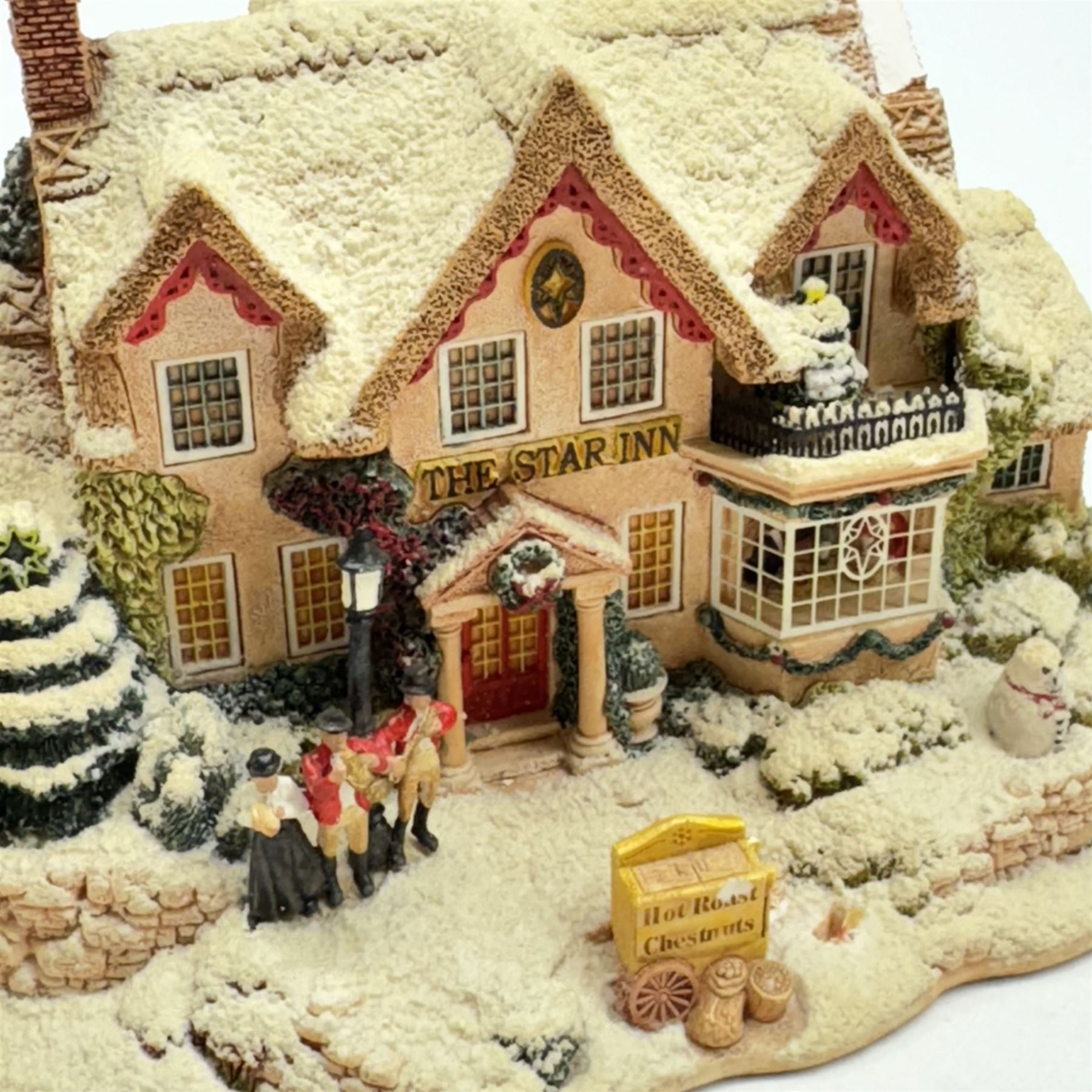 Eight Lilliput Lane Christmas models, comprising Letter to Santa, The Star Inn, Ice to Meet You, Snowflake, Frosty Fun, Winter Warmer, Winter at Eagle House Folly and Christmas decoration Great Expectaions, all boxed 
