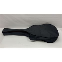 1958 Hofner Senator acoustic guitar with two-tone finish and Hofner label bearing serial no.5315, L104cm overall; in soft carrying case.