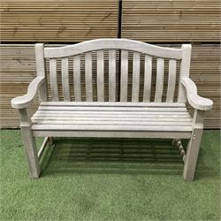 Alexander Rose teak two seater garden bench  - THIS LOT IS TO BE COLLECTED BY APPOINTMENT FROM DUGGLEBY STORAGE, GREAT HILL, EASTFIELD, SCARBOROUGH, YO11 3TX