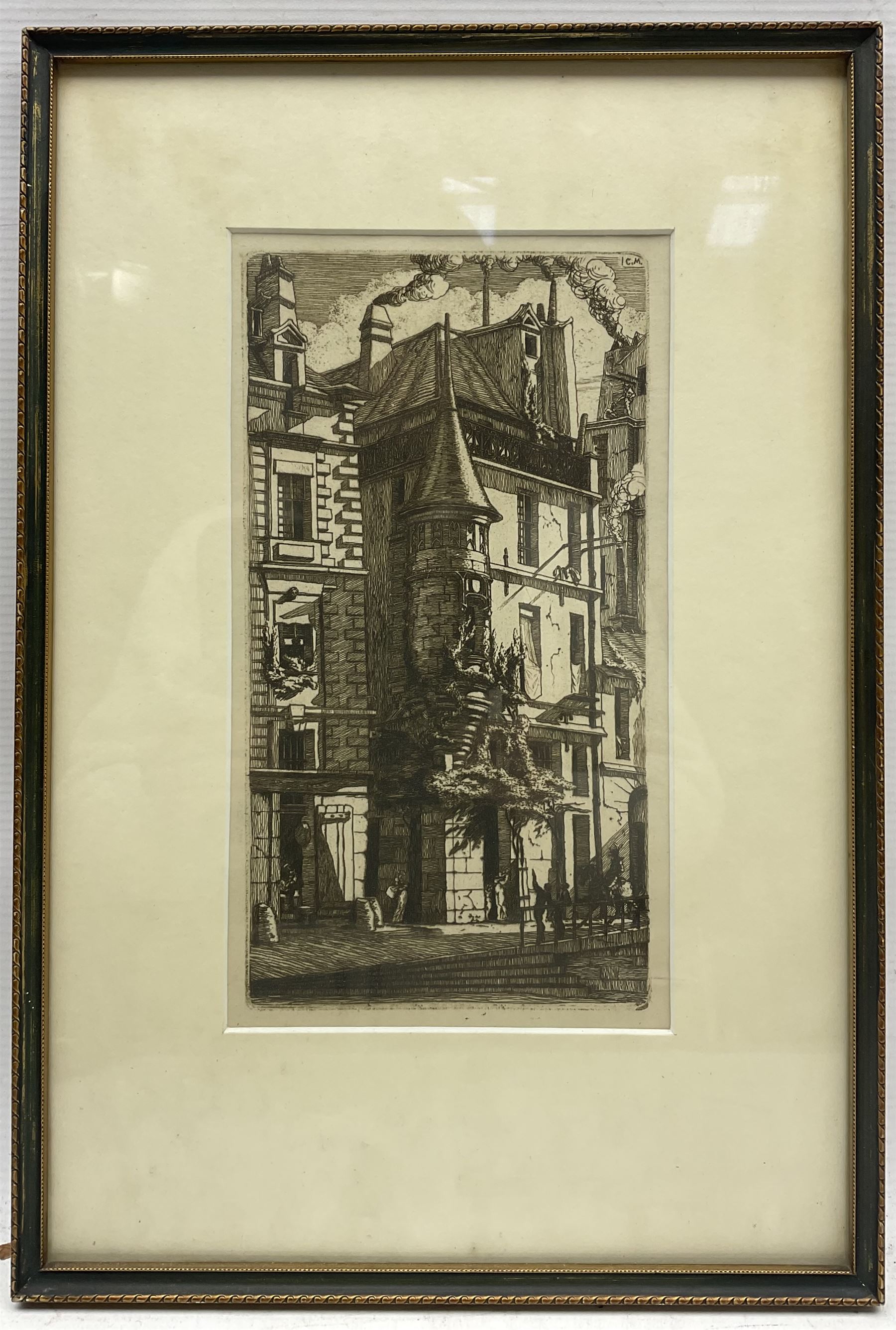Charles Meryon (French 1821-1868): House with a Turret - 'Rue de la Tixéranderie, Paris', etching signed in the plate 24cm x 13cm 
