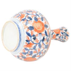 Japanese imari bottle vase with dome cover, H22