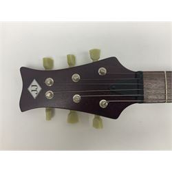 British hand-made mahogany electric guitar by 'JJ' luthier Dan Macpherson c2012 L95cm; in FX lightweight carrying case