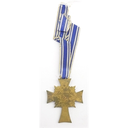 German Third Reich Mother's Cross with ribbon, bronze issue