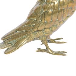 German brass cockatoo, signed Geschutzt, H18cm