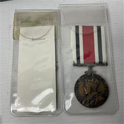 Two Imperial Service Medals to Elsie Hannah Ferguson and Fred Whitehead; each in original case; WWI Special Constabulary Medal to Inspr. Alfred W. Thompson; modern Prisoner of War Medal; cased; replica Victoria Cross and India Mutiny Medals with archive of information relating to Pte. Robert Newell V.C. 9th Lancers; replica Victoria Cross and George Cross with miniatures; and other replica medals etc