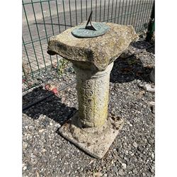 Small cast stone sundial - THIS LOT IS TO BE COLLECTED BY APPOINTMENT FROM DUGGLEBY STORAGE, GREAT HILL, EASTFIELD, SCARBOROUGH, YO11 3TX