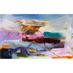 Lesley Birch (Yorkshire Contemporary): 'Sandsend Moment i', oil and mixed media on card si...