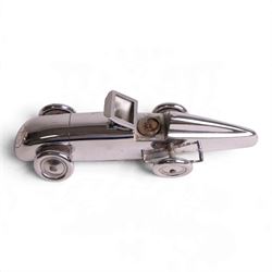 MG Magic Midget table lighter, circa 1933, chrome plated, engraved to the nose and on one side, marked beneath 'S&M, Made in England, Pat. no. 373219' 