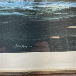 'The Last Moments of HMS Hood', first edition print after Robert Taylor signed in pencil by survivor Ted Briggs, together with a limited edition whisky bottle no. 3/498 commemorating the sinking Notes: the 24th May 2021 marks the 80th anniversary of the sinking of H.M.S. Hood