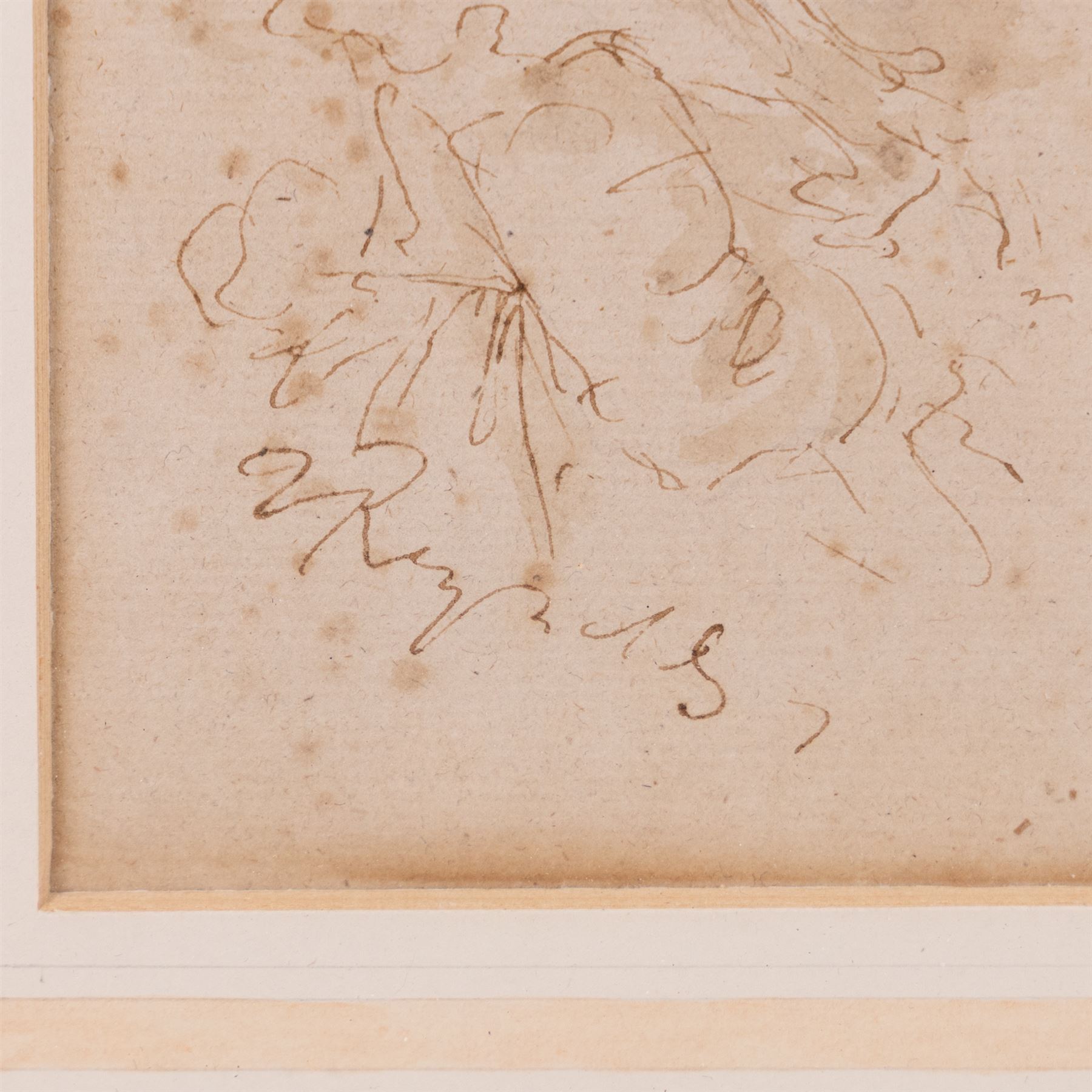 Follower of Joshua Reynolds (British 1723-1792): Studies of Young Women, set of four pen ink and colour wash drawings bearing signature and dated 1759, 20cm x 13cm - 15cm x 9cm (4)