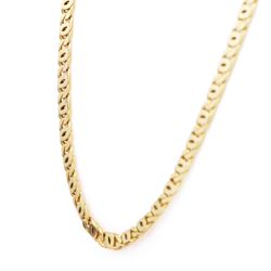 14ct gold flattened link chain necklace, stamped 585