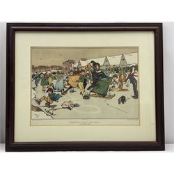 After Cecil Aldin (British 1870-1935): 'Something Like a Christmas!' 'The Christmas Coach at the Bell Inn' and 'A Long Drink', two colour prints and a poster, respectively max 29cm x 43cm (3)