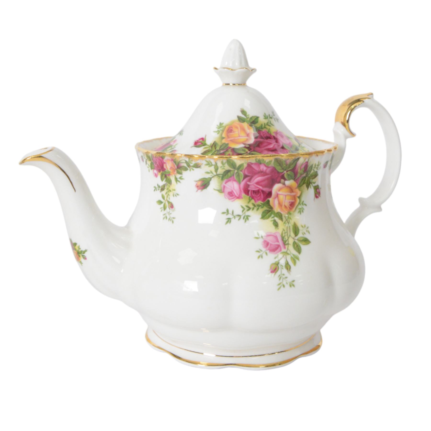 Royal Albert Old Country Roses tea and dinner service for six, including teapot, covered sucrier, milk jug, dinner plates, soup bowls, side plates etc  