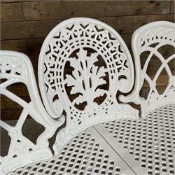 Victorian style aluminium bench in a white finish 