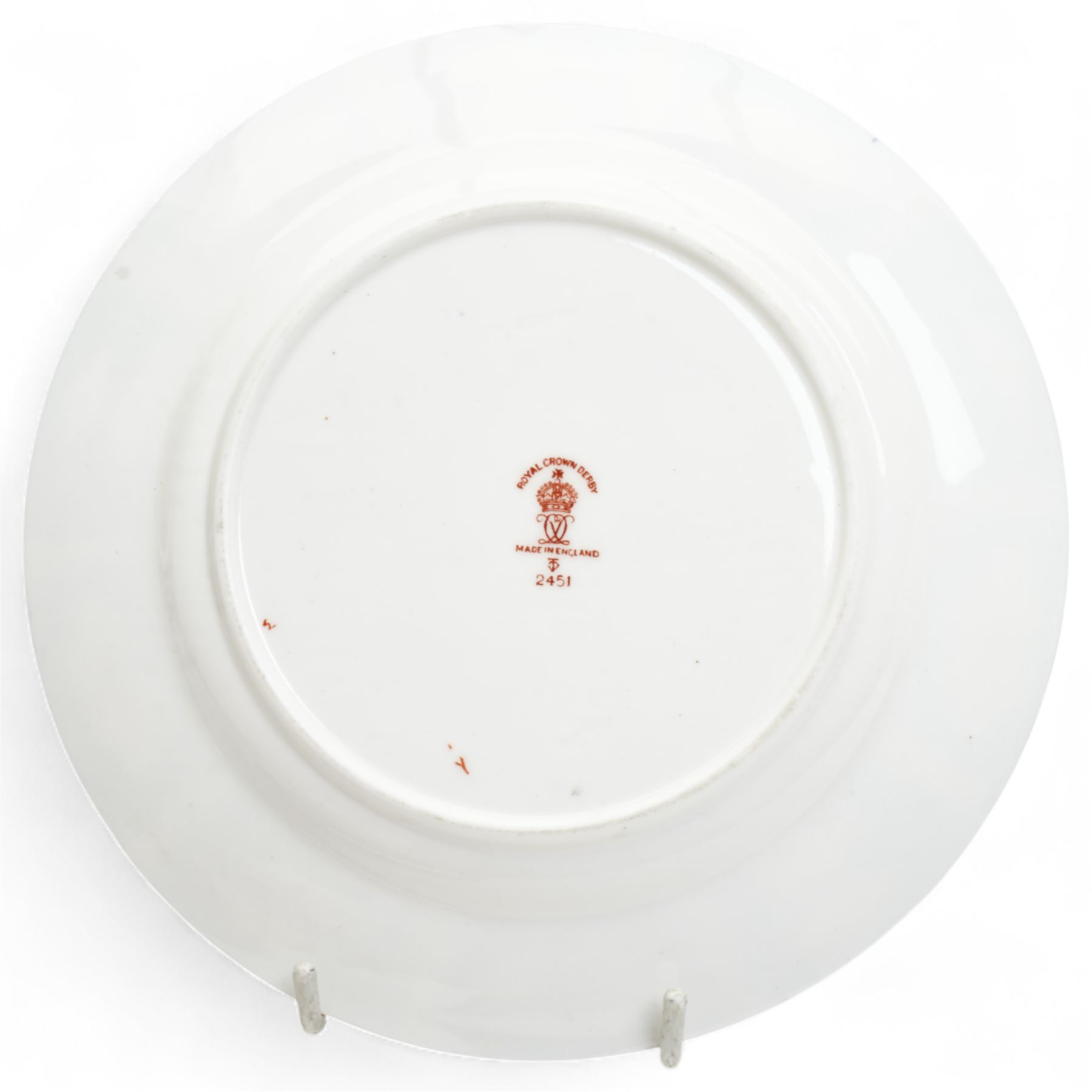 Royal Crown Derby limited edition Imari 'Yorkshire Rose' plate, numbered 442/2000; together with other mixed Royal Crown Derby tea wares, including pattern 2451 trio and matching teapot and sandwich plate, pattern 962 (6)