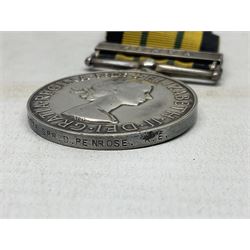 Elizabeth II Africa General Service Medal with Kenya clasp awarded to 22995278 Spr. D. Penrose R.E.; and Elizabeth II Imperial Service Medal awarded to George Henry Cox; both with ribbons (2)