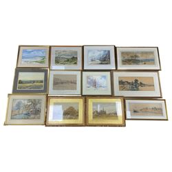 Collection of 19th century and later watercolours, artists including D Hayward, George Bar...