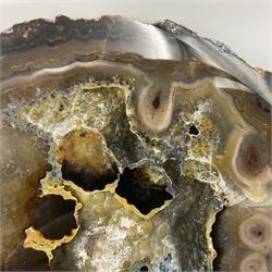 Agate crystal geode cluster, in black and brown tones, H19cm 