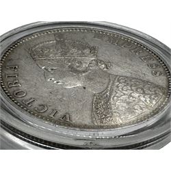 King William IIII East India Company 1835 one rupee and two Queen Victoria India one rupee coins dated 1879, 1901 (3)