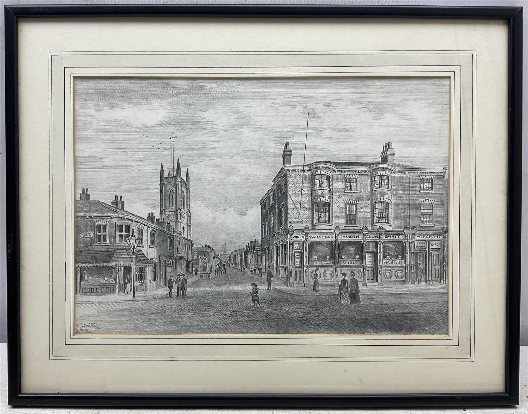 Frederick Schultz Smith (Hull 1860-1925): Vauxhall Tavern - Hessle Road, pencil signed and dated 1891, 20cm x 28cm; The Holderness Dairy, monochrome wash signed 17cm x 22cm; Hall & Hamlyn - Engine Street, ink and wash signed 14cm x 25cm (3)