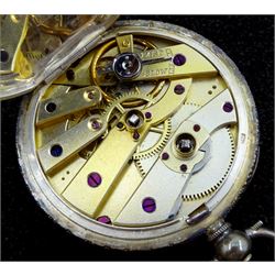 Early 20th century 9ct gold gentleman's manual wind wristwatch, London import marks 1927, on leather strap, 9ct gold ladies wristwatch, on expanding gilt strap and a silver presentation cylinder pocket watch 