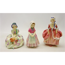  Three early Royal Doulton figures comprising 'Monica' HN1458, 'Goody Two Shoes' HN1905 and 'Tootles' HN1680 (3)  