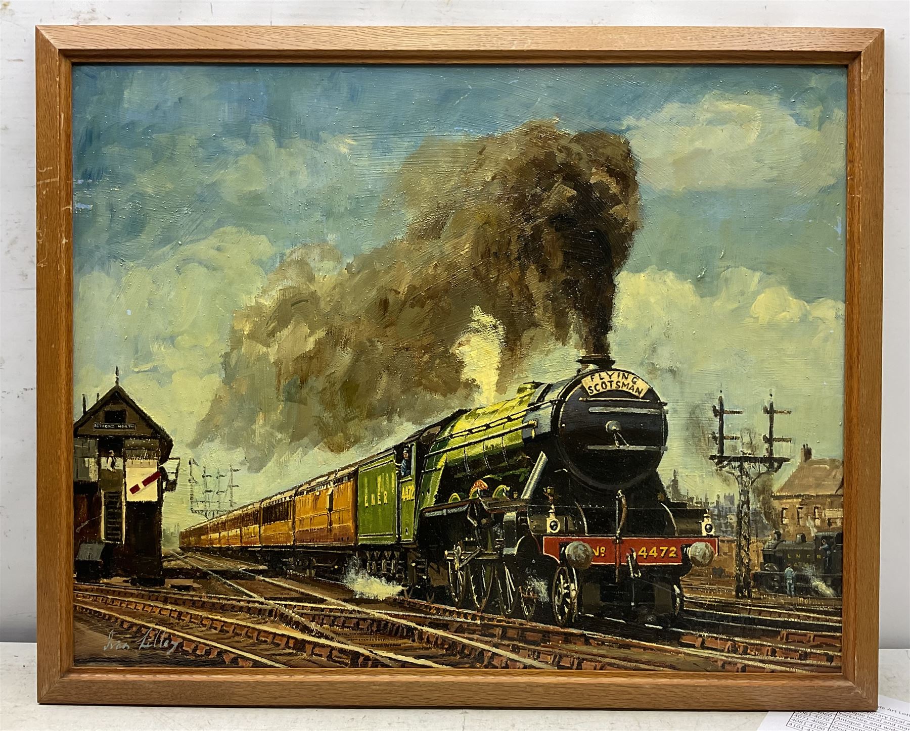 Ivan Lilley (British 1932-): Flying Scotsman, oil on board signed 55cm x 70cm 