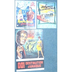  Eight original French film posters - '001 Destination Jamaique' 1965, 117cm x 77cm, No. 1 Du Service Secret', 'Stage to Thunder Rock' or 'La Diligence Partira L'aube', 'Queen of the Seas' or 'Mary la Rousse' 1961, 'New-York Appelle Super Dragon' 1966, 'Mutiny on the Bounty' or 'Les Revoltes du Bounty' 1962 starring Marlon Brando and others (8)  