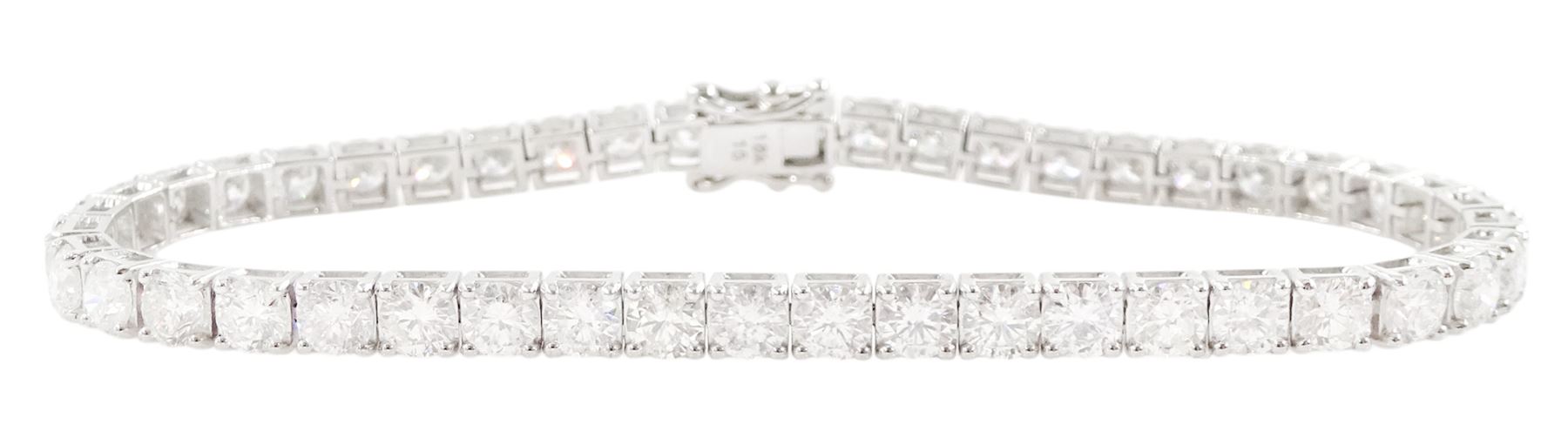 18ct white gold round brilliant cut diamond bracelet, stamped, total diamond weight approx 8.60 carat