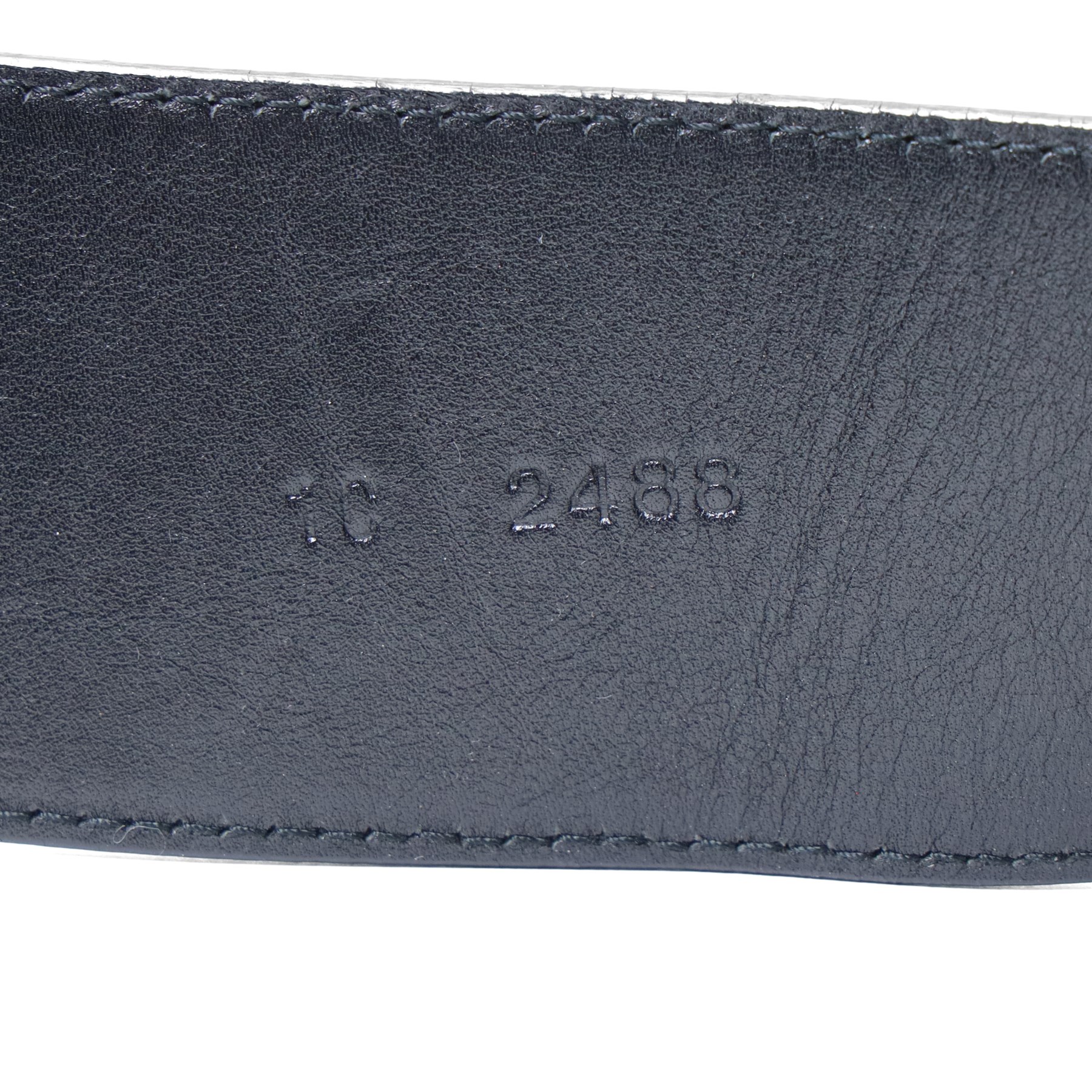 Prada - wide black leather waist belt, with oversized silver-tone circular ring clasp stamped PRADA, size 90/36