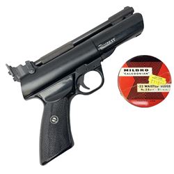Webley Tempest .22 air pistol with top lever action L26cm; in original box with tin of pellets