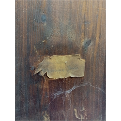 Taxidermy: Victorian cased Slavonian Grebe (Podiceps aritus), in naturalistic setting with snow covered ground work and grasses, set against a painted waterscape backdrop, encased within a pitch pine three pane display case, with paper label verso inscribed Slavonian Grebe, H35cm L25cm D15.5cm 