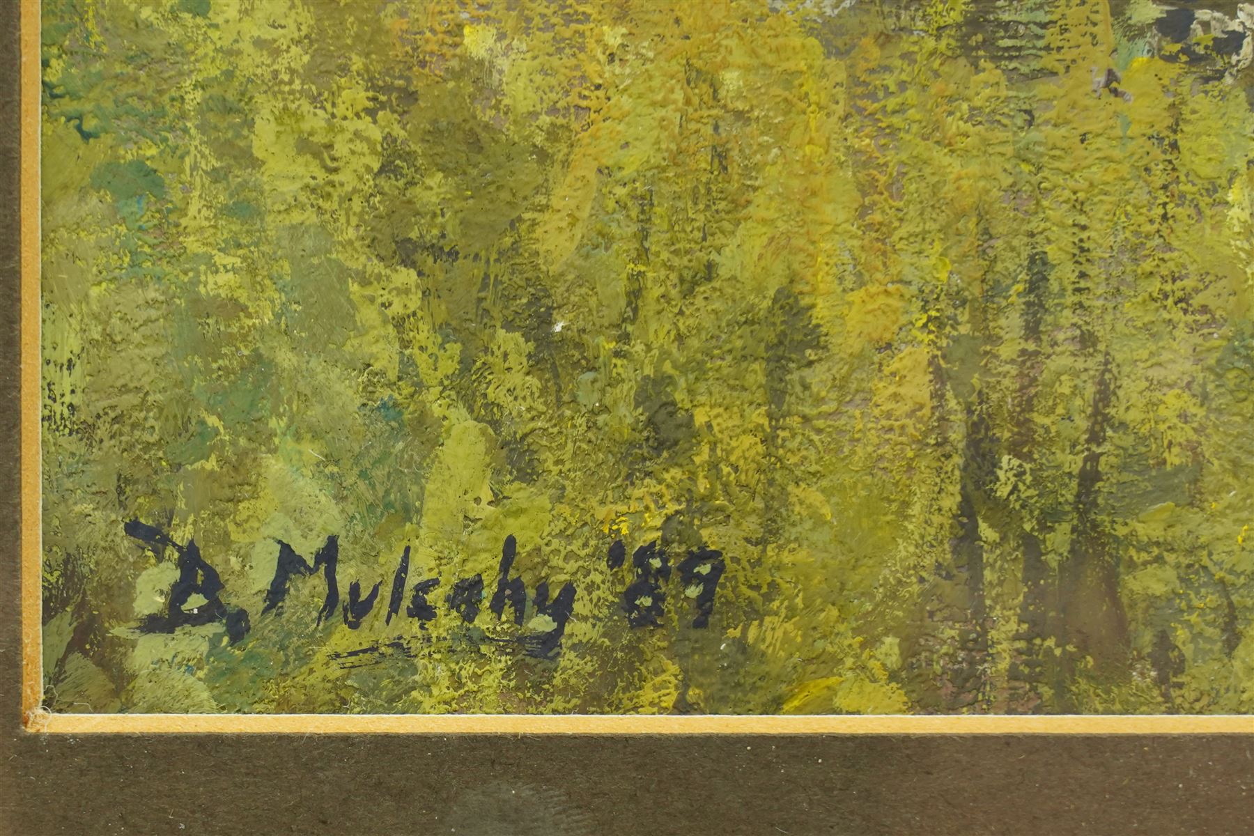 Bruce Mulcahy (West Yorkshire 1955-): 'Dewsbury from Caulms Wood', gouache signed, titled on artist's address label verso 29cm x 40cm