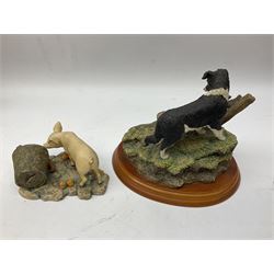 Border Fine Arts figures, to include Galloway Bull, A2692, Galloway Cow & Calf, A3790, Well Warmed, A1454, Found Safe, A0602 etc (7) 